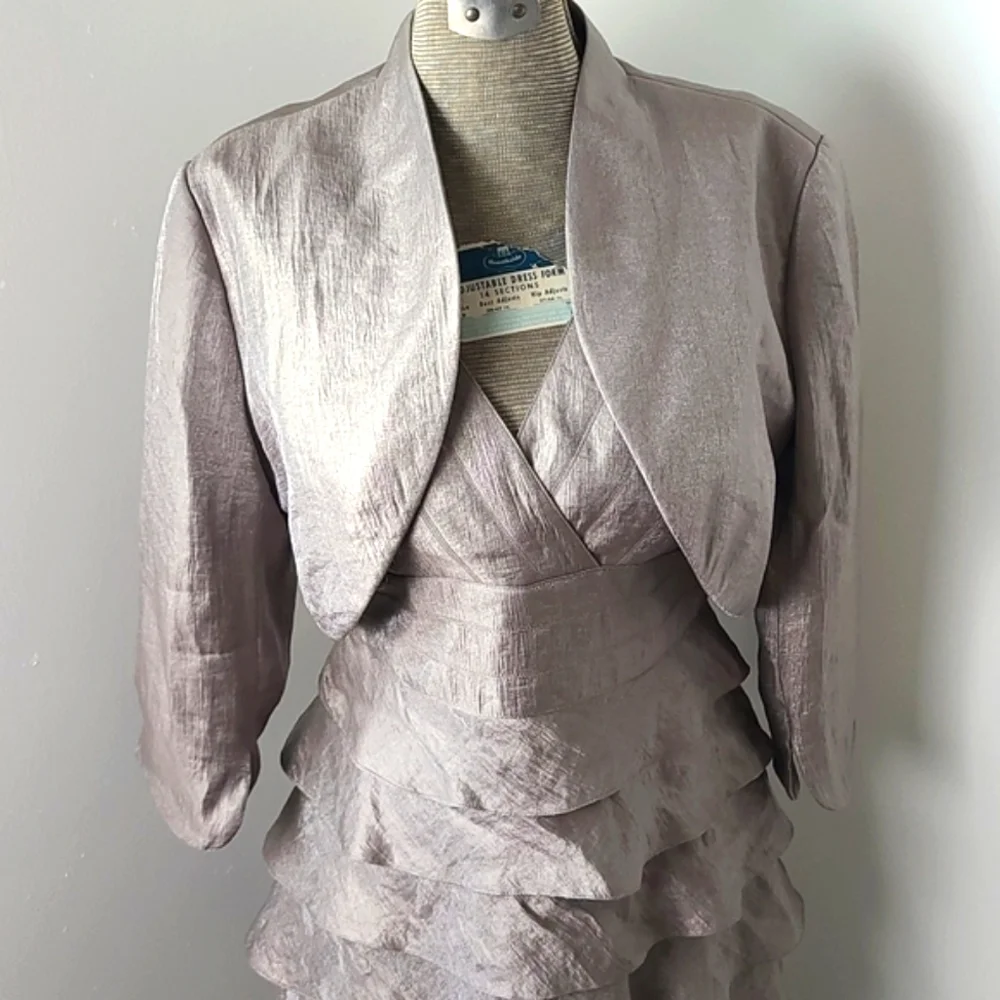 Adrianna Papell Occasions Mother of the Bride Dress and Bolero - Picture 2 of 11